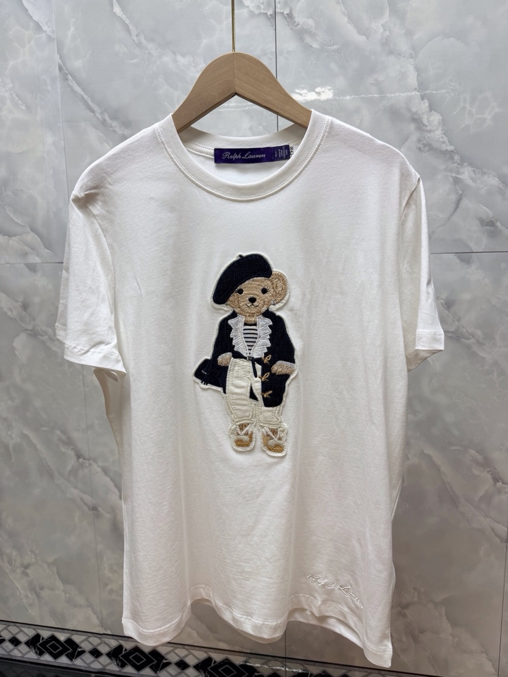 Polo by Ralph Lauren White Tee with Dressed Bear Patch